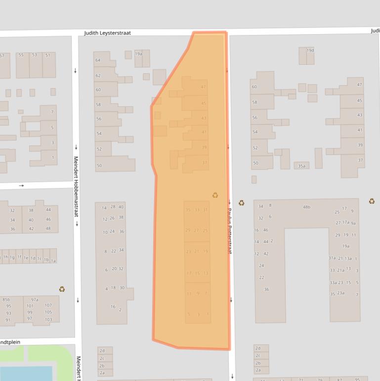 Kaart van postcodegebied 9601JP.