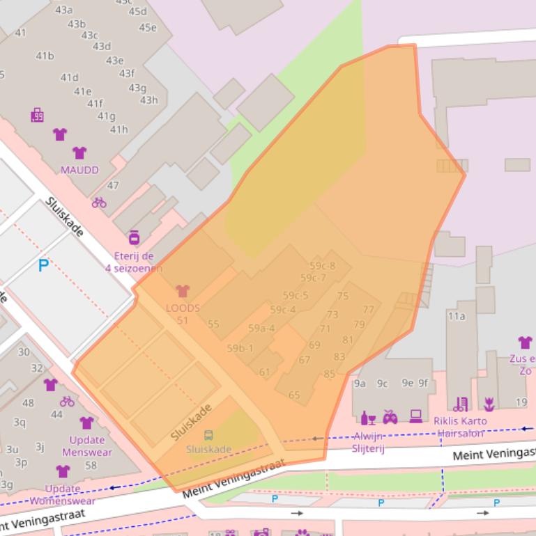 Kaart van postcodegebied 9601LB.