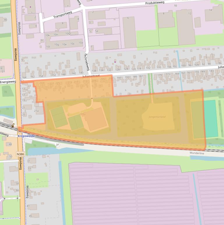 Kaart van postcodegebied 9601LP.
