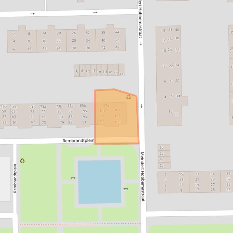 Kaart van postcodegebied 9601XH.