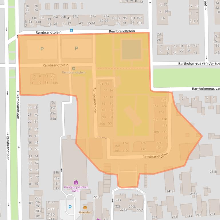 Kaart van postcodegebied 9601XJ.