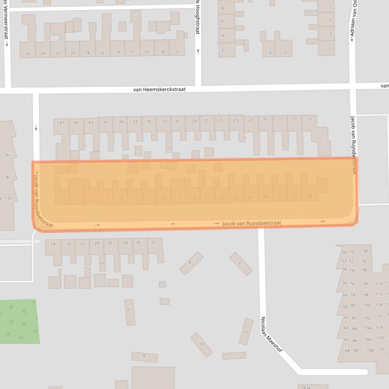 Kaart van postcodegebied 9601XL.