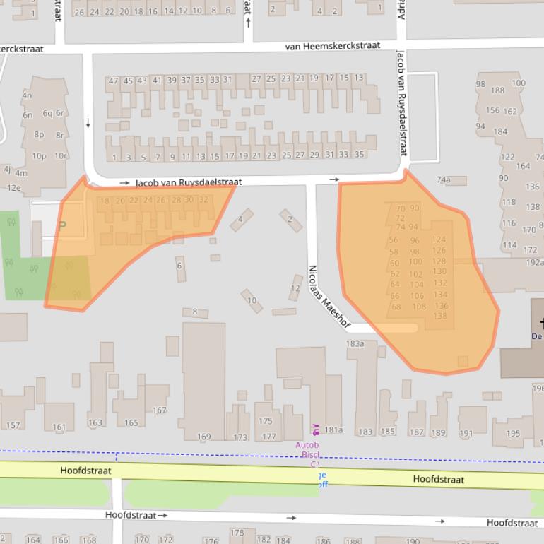 Kaart van postcodegebied 9601XM.