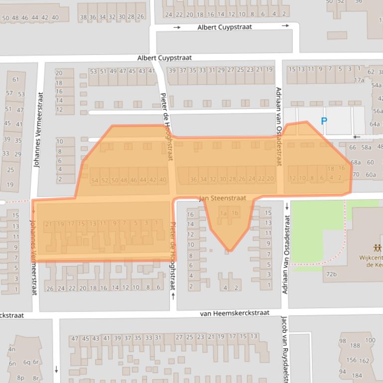 Kaart van postcodegebied 9601XZ.
