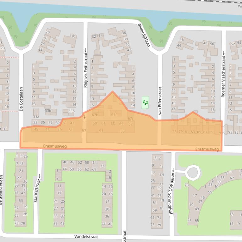 Kaart van postcodegebied 9602AC.