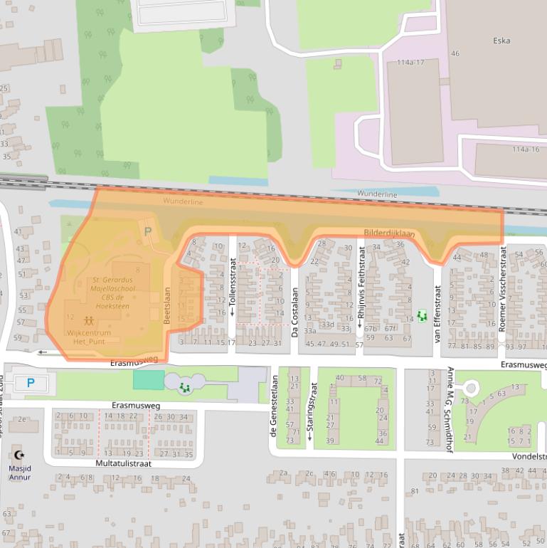 Kaart van postcodegebied 9602AX.