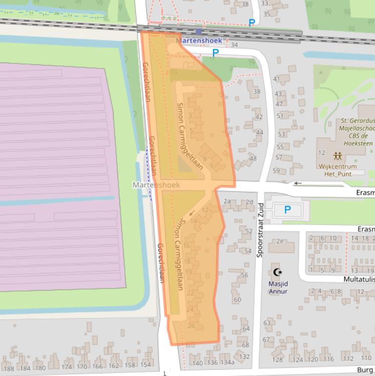 Kaart van postcodegebied 9602AZ.