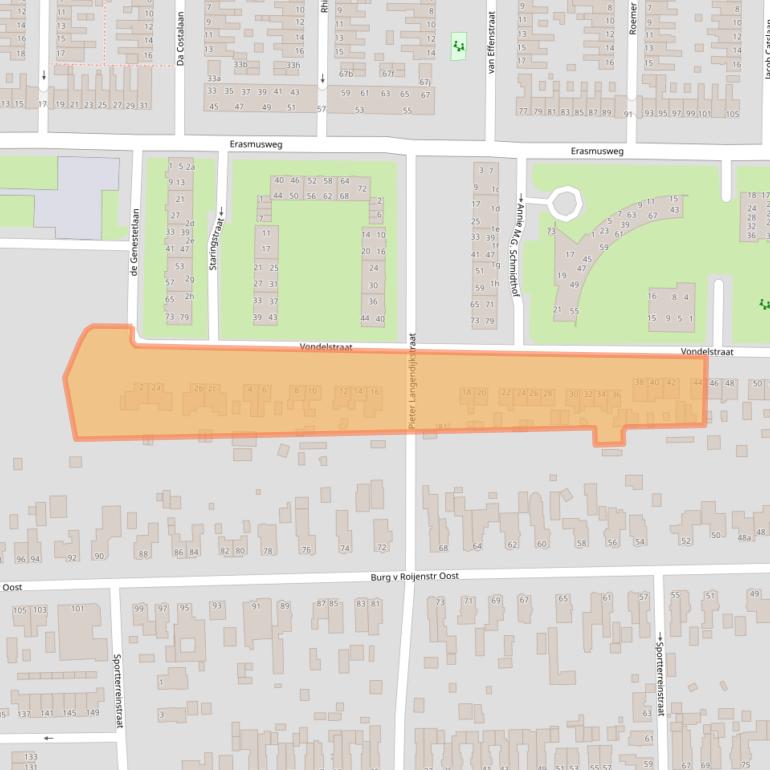 Kaart van postcodegebied 9602BC.