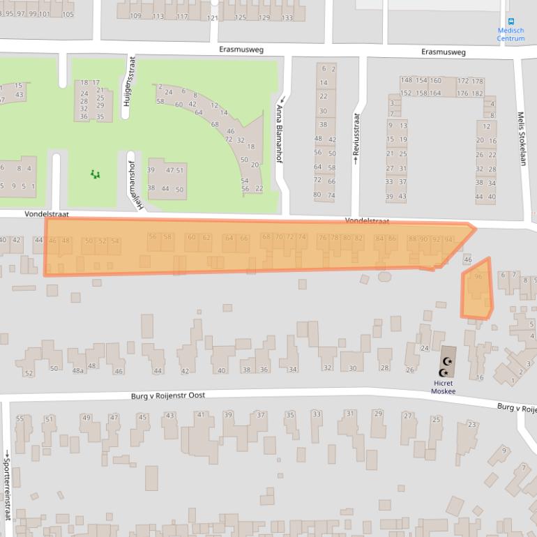 Kaart van postcodegebied 9602BD.