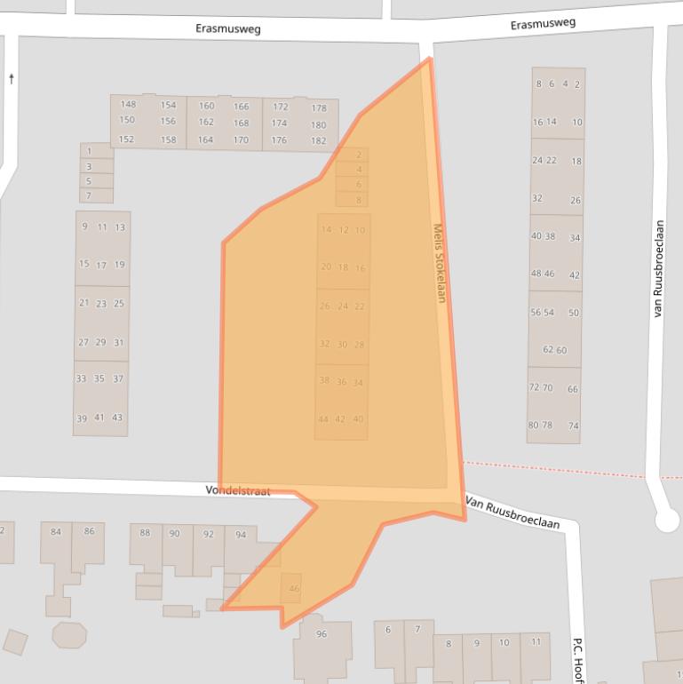Kaart van postcodegebied 9602BJ.