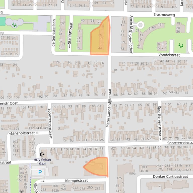 Kaart van postcodegebied 9602BZ.