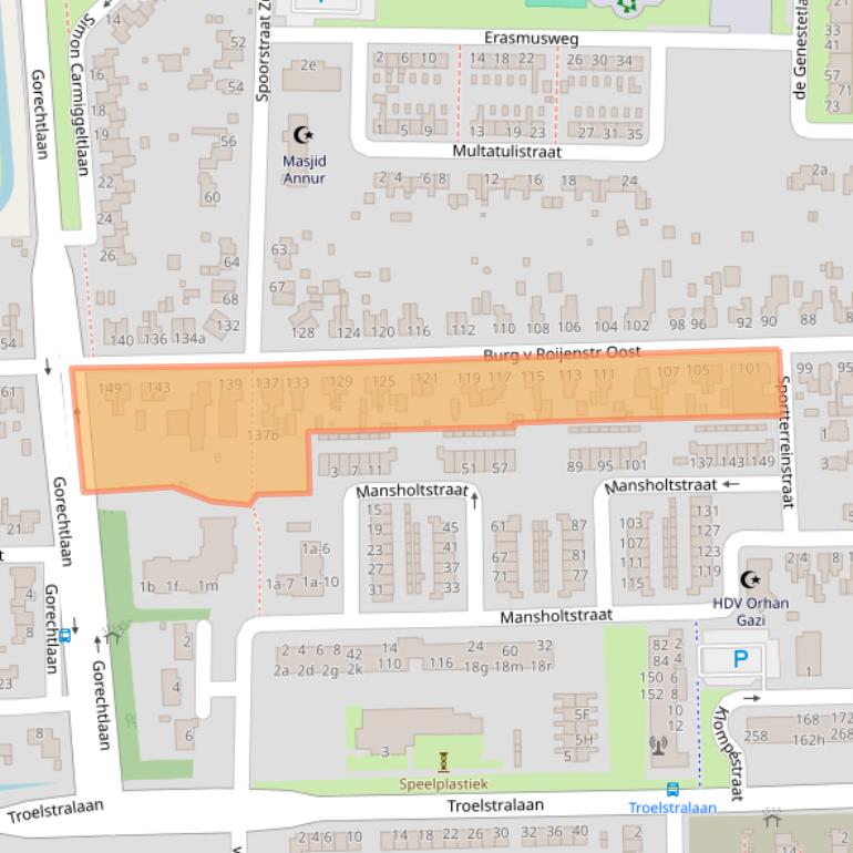 Kaart van postcodegebied 9602CD.