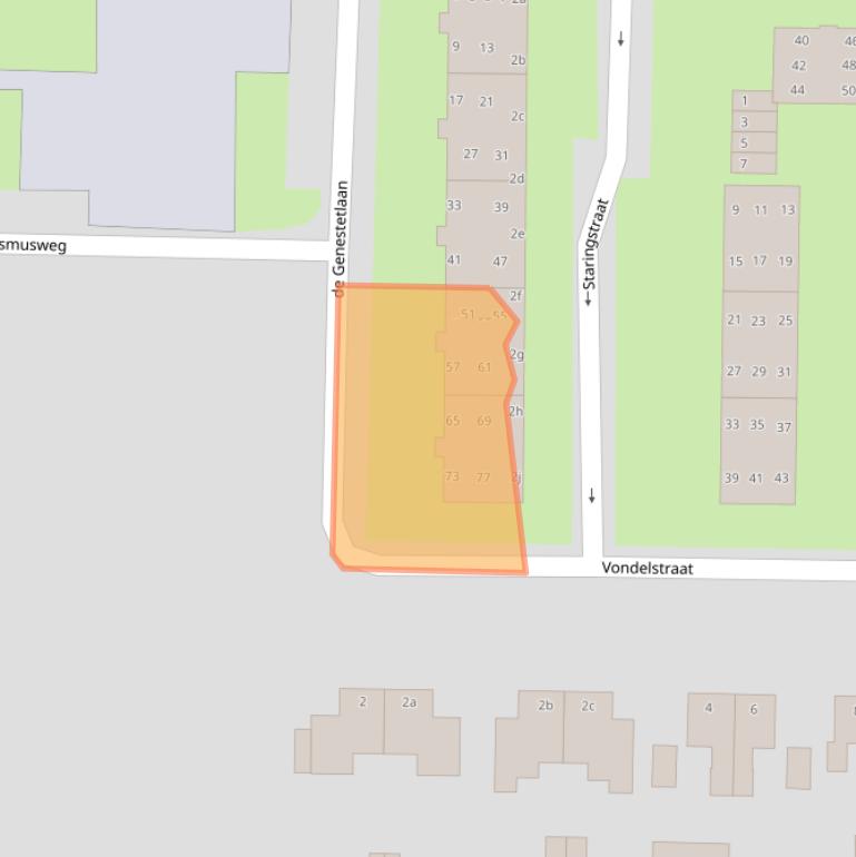 Kaart van postcodegebied 9602CX.