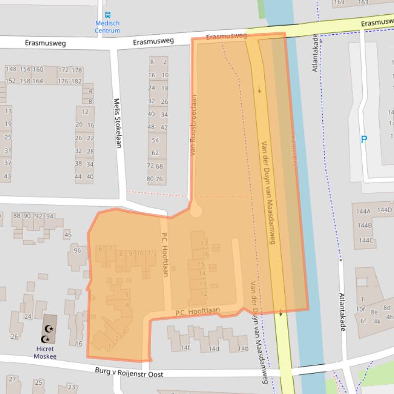 Kaart van postcodegebied 9602DA.