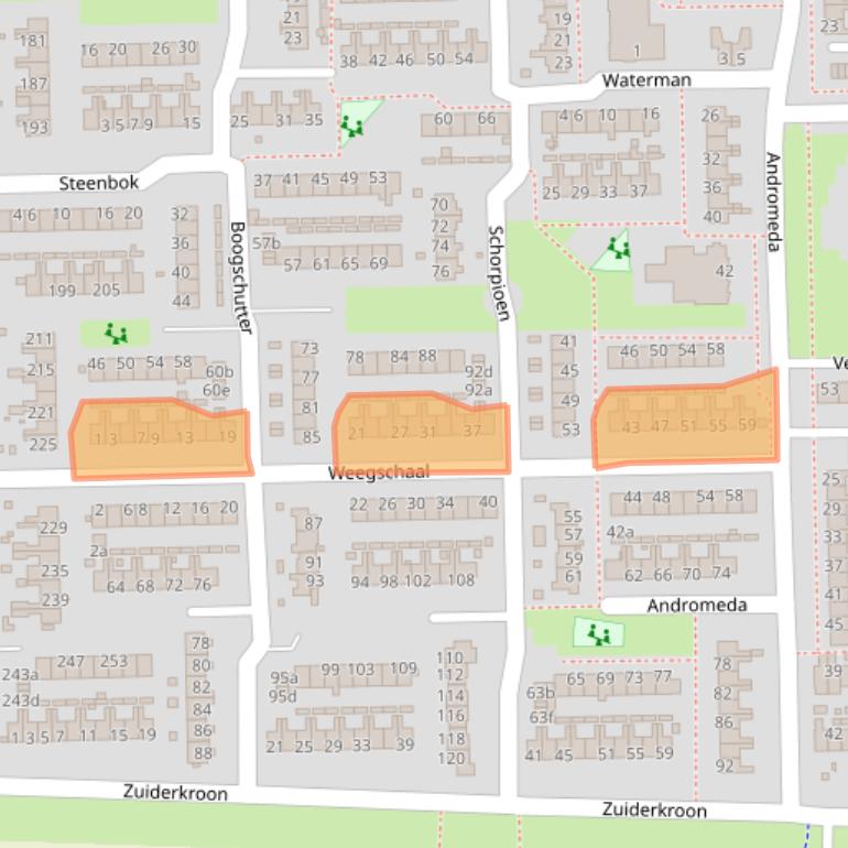 Kaart van postcodegebied 9602MN.