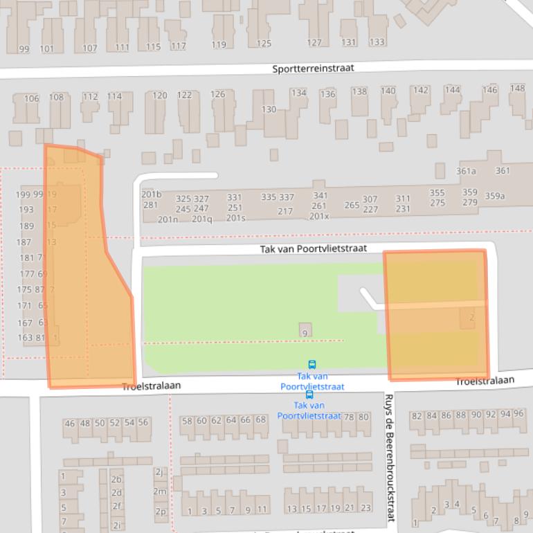 Kaart van postcodegebied 9602PA.