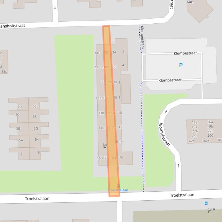 Kaart van postcodegebied 9602RB.