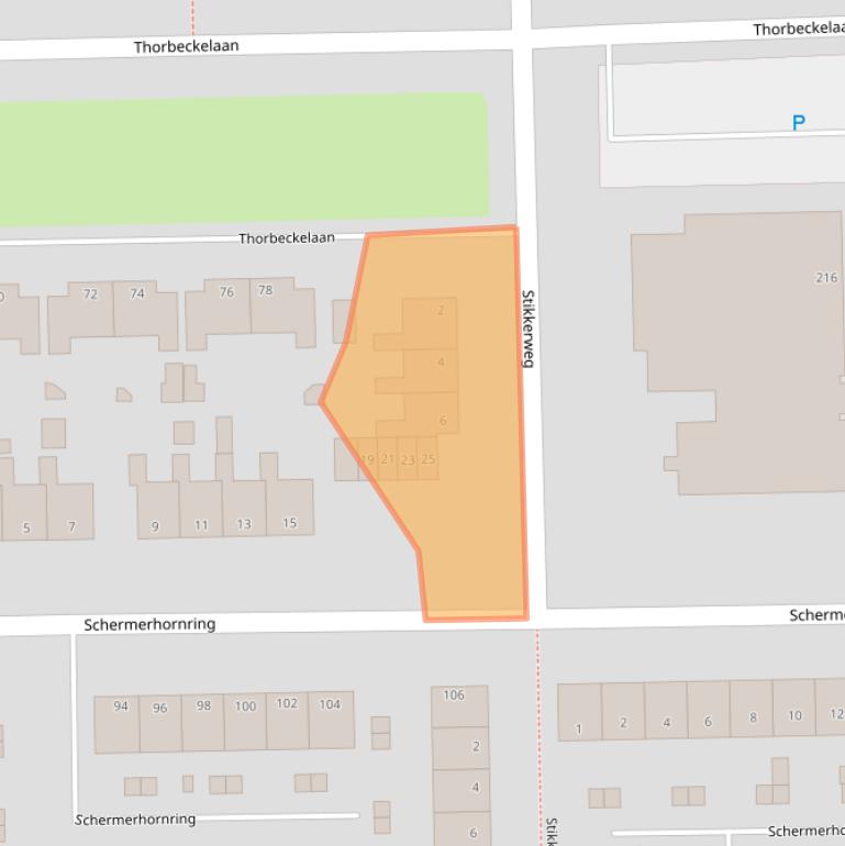 Kaart van postcodegebied 9602TX.