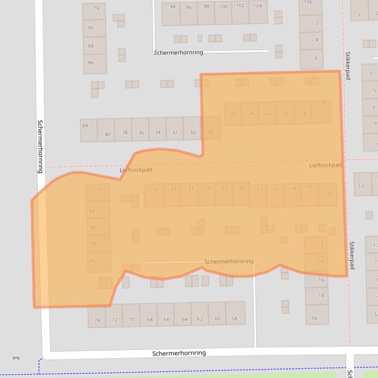 Kaart van postcodegebied 9602XH.