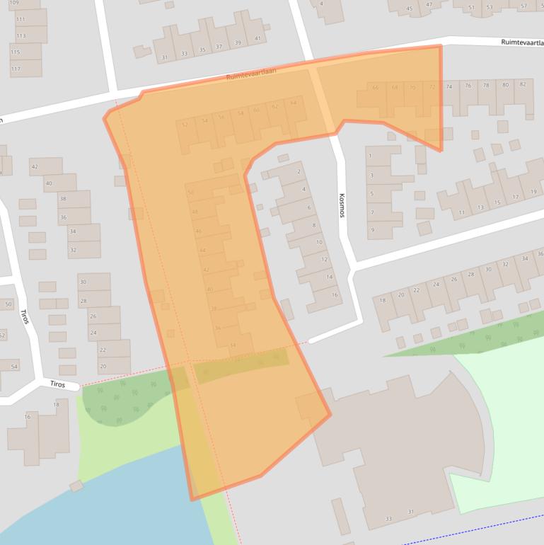 Kaart van postcodegebied 9602ZE.