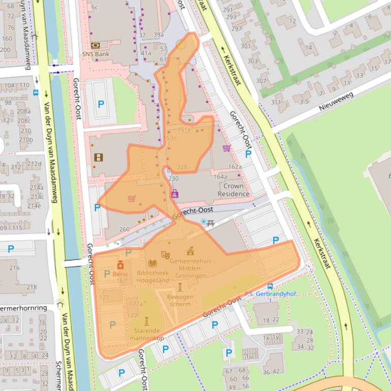 Kaart van postcodegebied 9603AE.