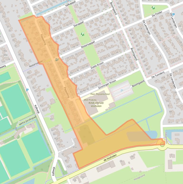 Kaart van postcodegebied 9603HK.