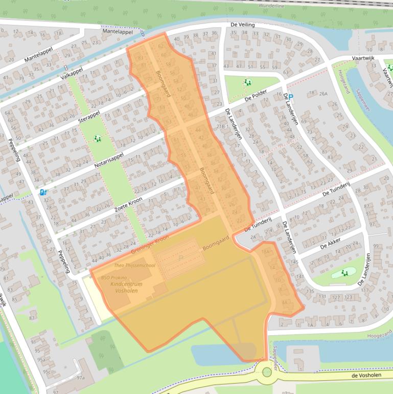 Kaart van postcodegebied 9603HL.