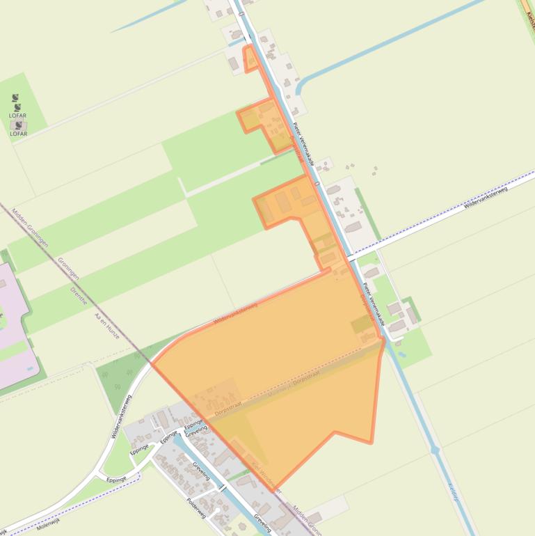 Kaart van postcodegebied 9605PJ.