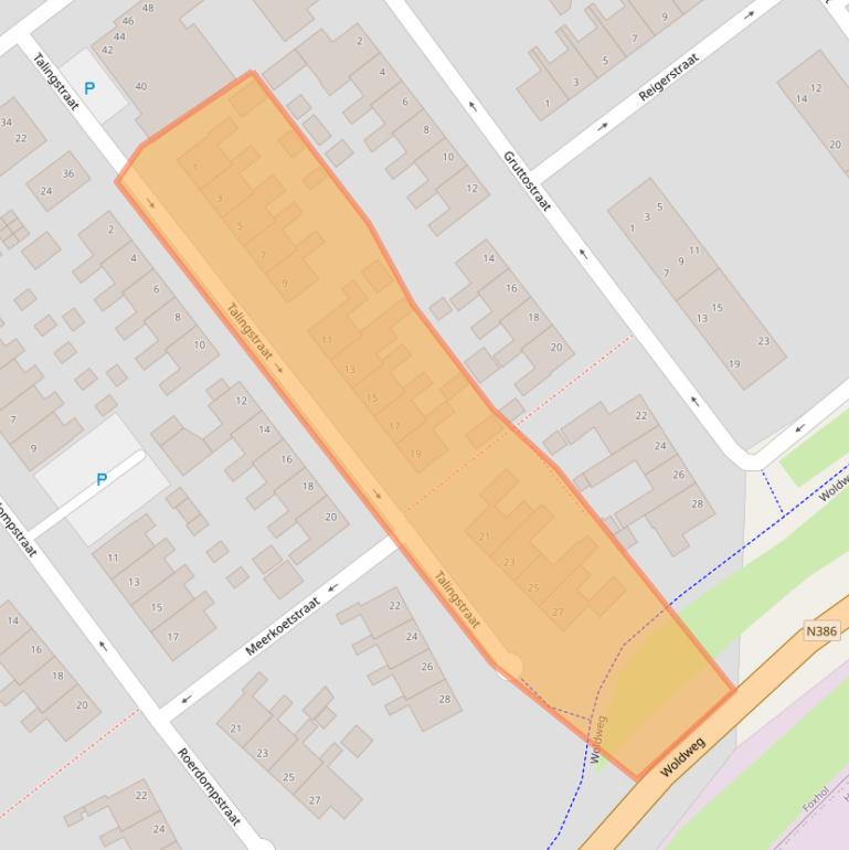 Kaart van postcodegebied 9607RP.