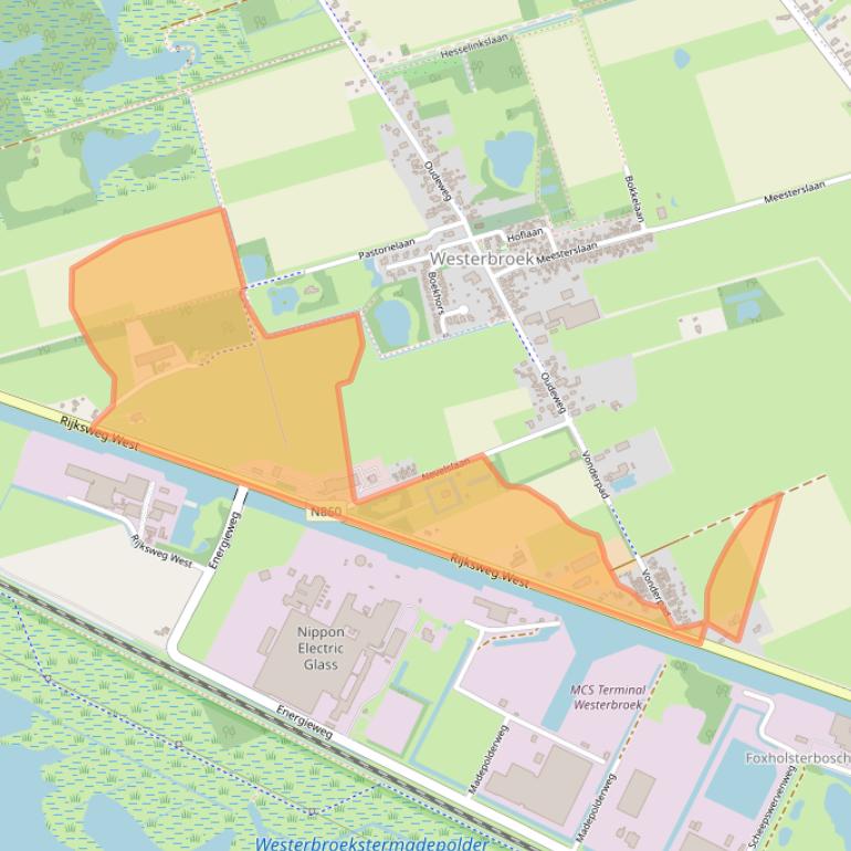 Kaart van postcodegebied 9608PB.