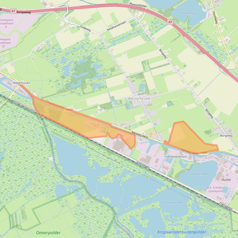 Kaart van postcodegebied 9608PC.