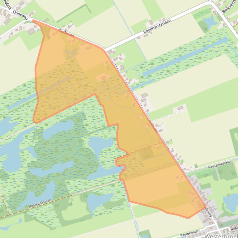 Kaart van postcodegebied 9608PM.