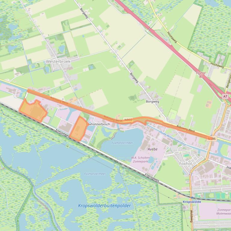 Kaart van postcodegebied 9608PZ.