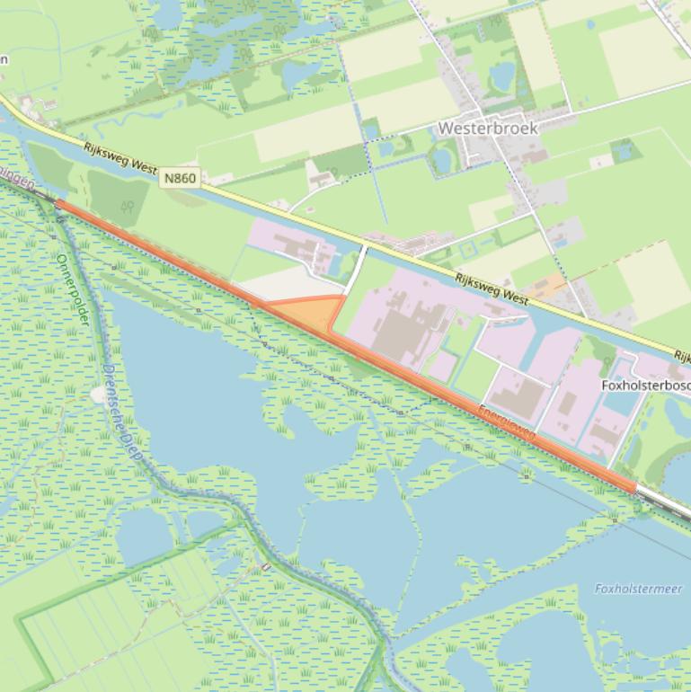 Kaart van postcodegebied 9608RA.