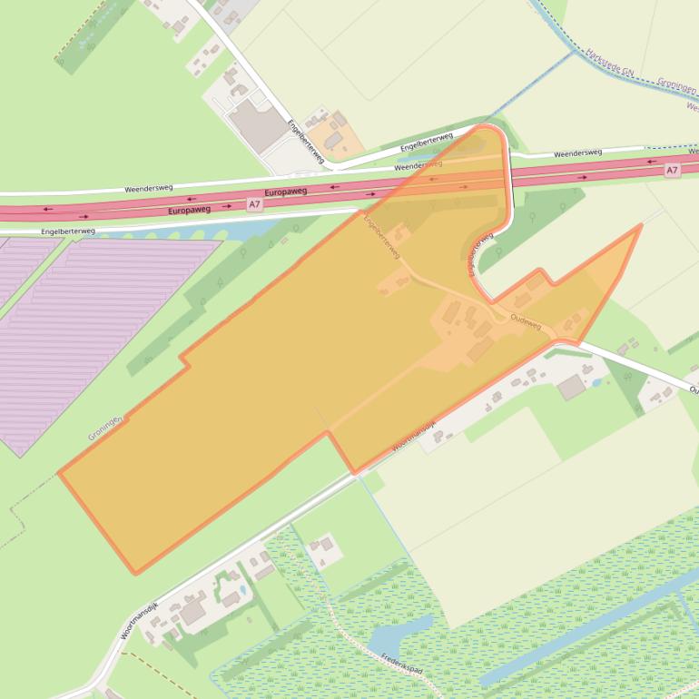 Kaart van postcodegebied 9608TC.