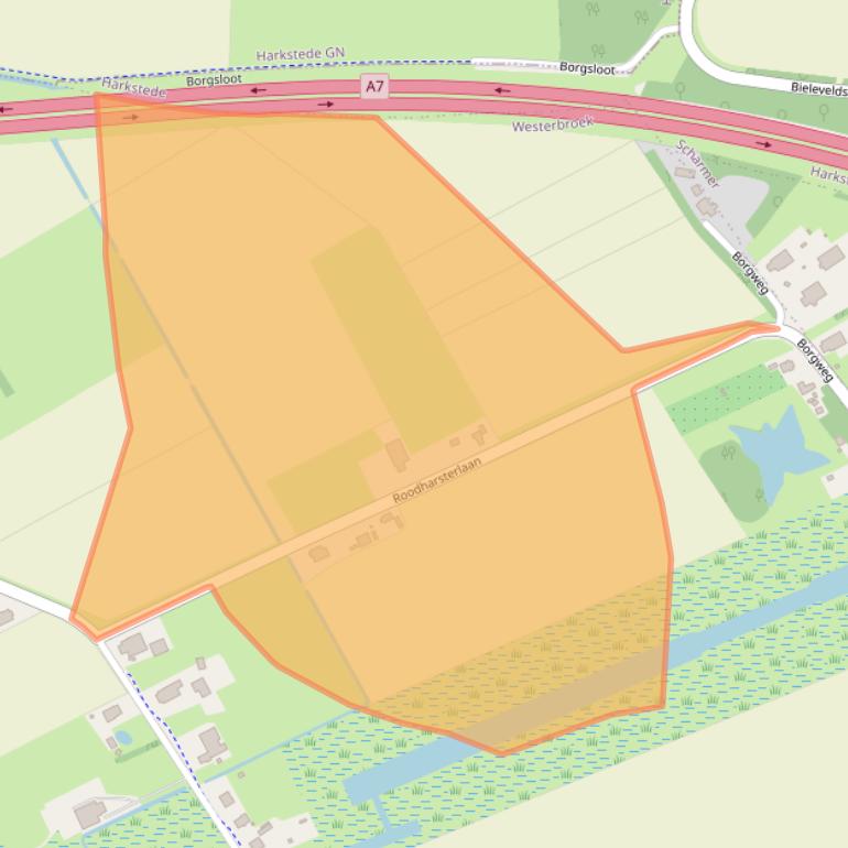 Kaart van postcodegebied 9608TD.