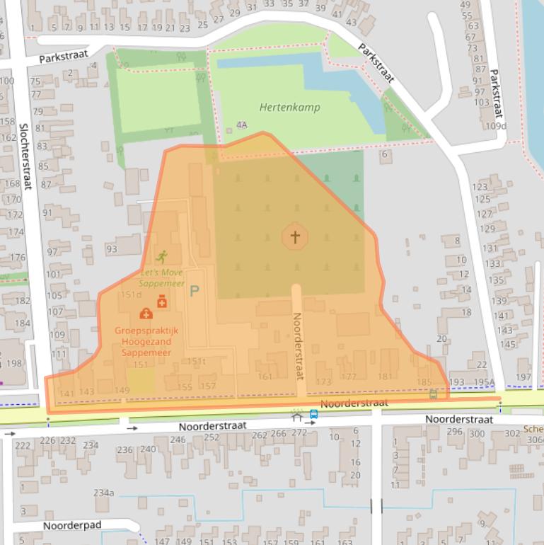 Kaart van postcodegebied 9611AD.