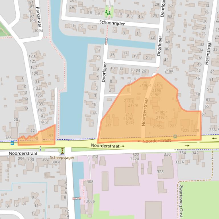 Kaart van postcodegebied 9611AE.