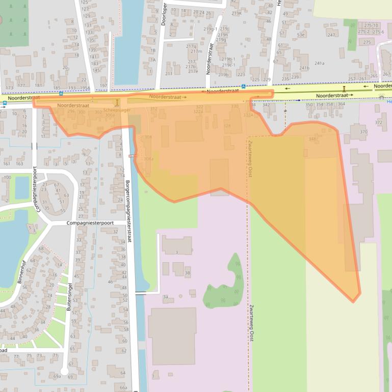 Kaart van postcodegebied 9611AT.