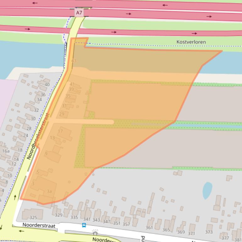 Kaart van postcodegebied 9611BD.