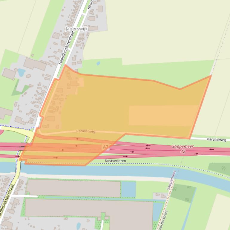 Kaart van postcodegebied 9611BE.
