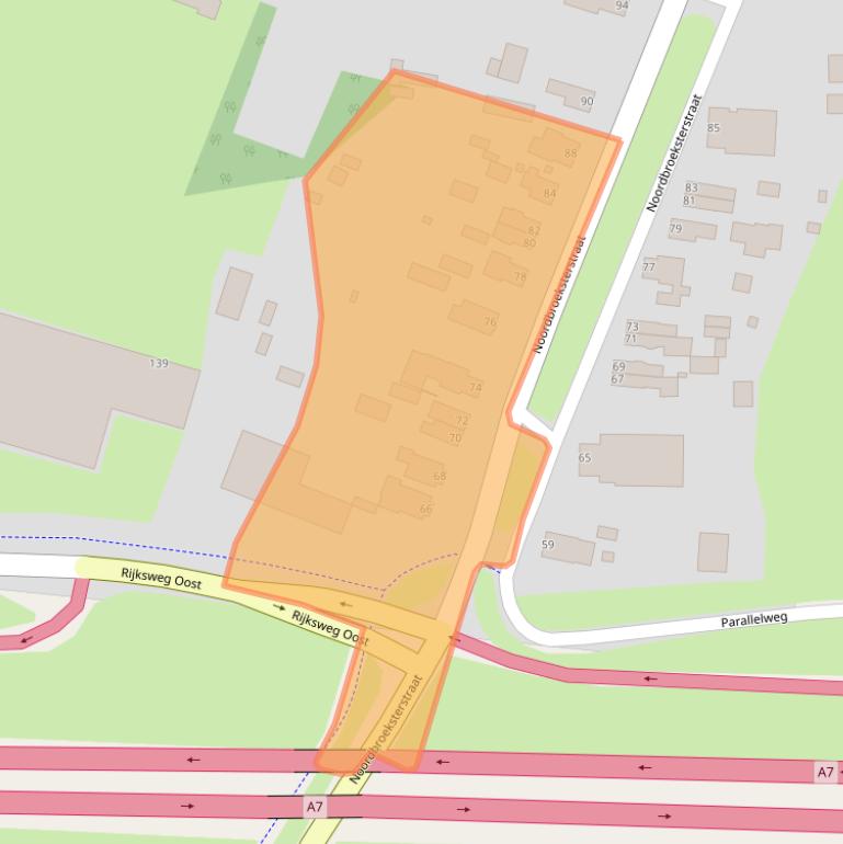 Kaart van postcodegebied 9611BJ.