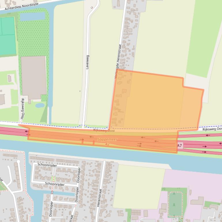 Kaart van postcodegebied 9611BM.