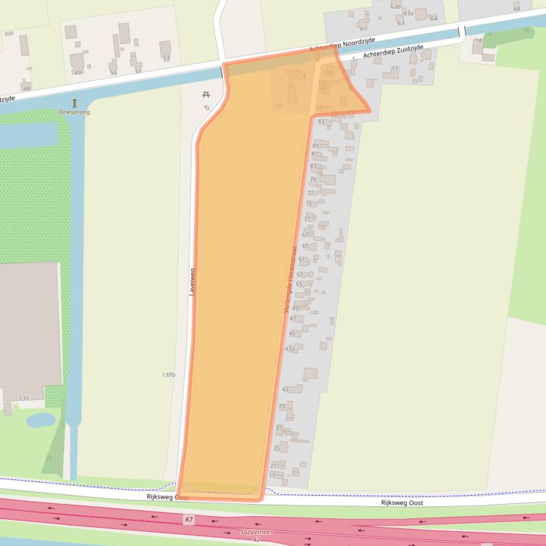 Kaart van postcodegebied 9611BP.