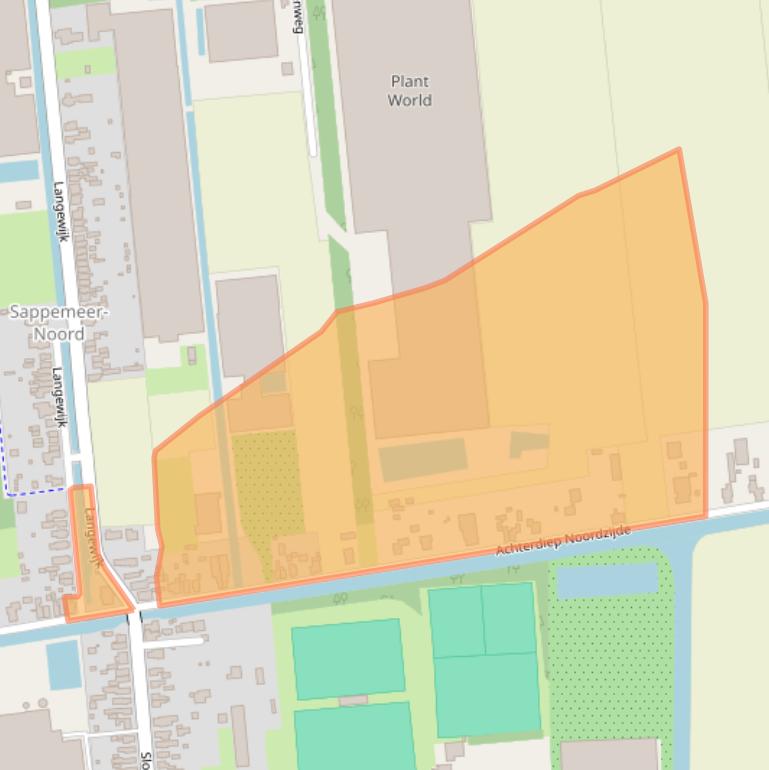 Kaart van postcodegebied 9611BT.