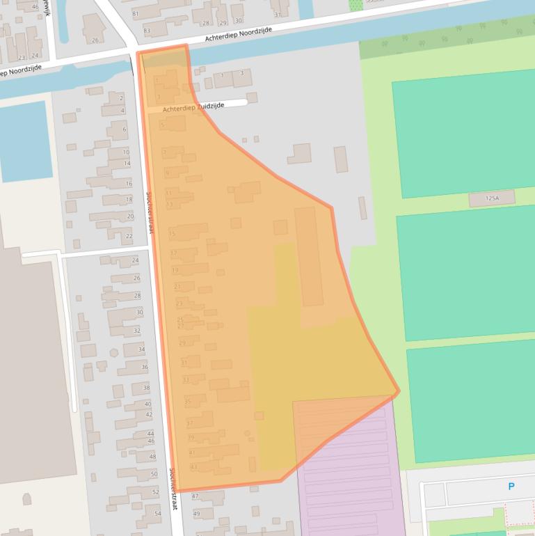 Kaart van postcodegebied 9611CL.