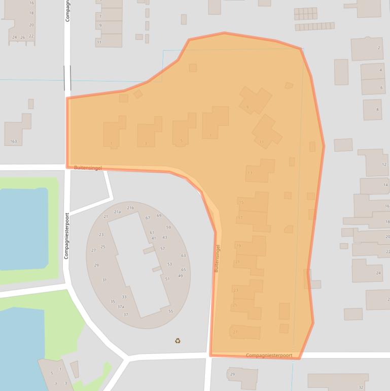 Kaart van postcodegebied 9611DA.