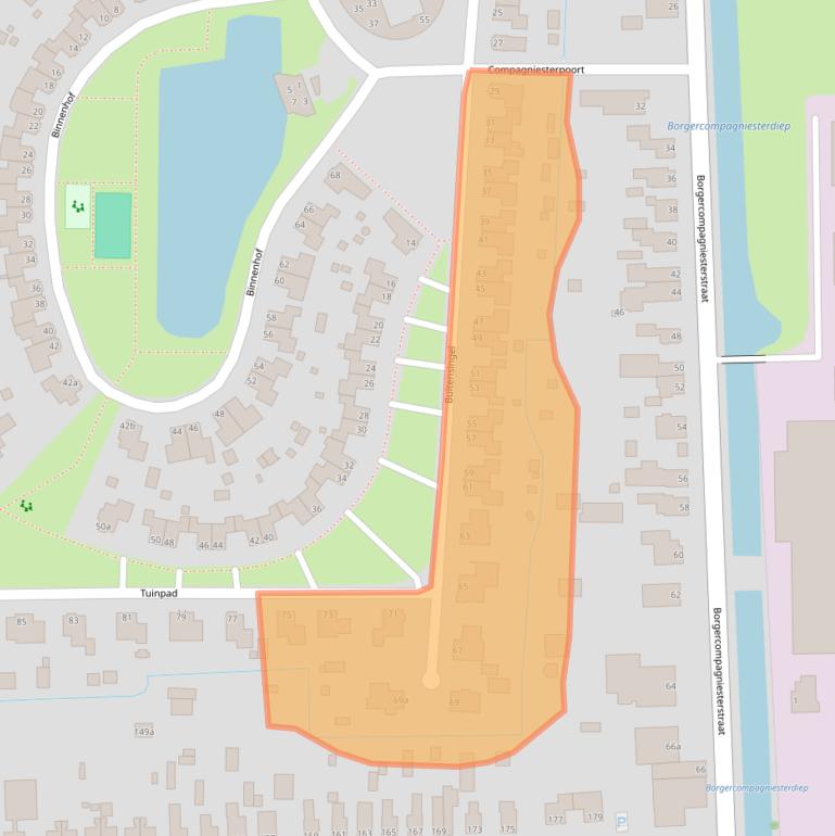 Kaart van postcodegebied 9611DB.