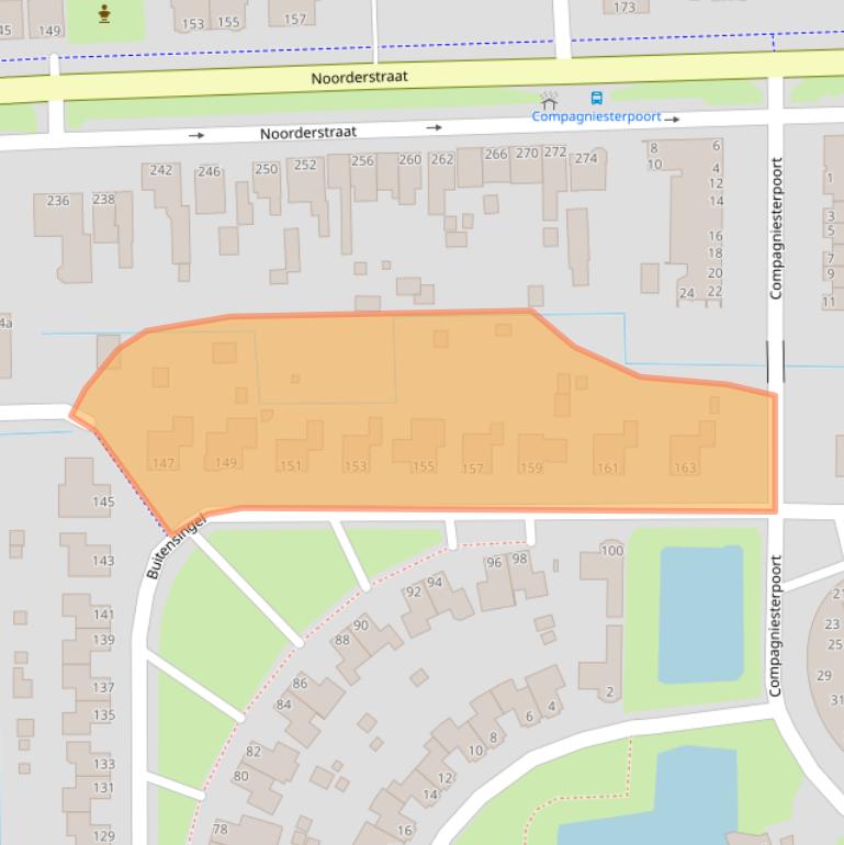 Kaart van postcodegebied 9611DE.