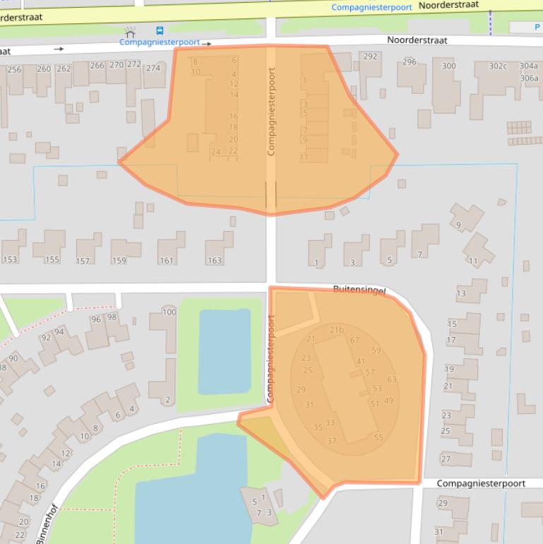 Kaart van postcodegebied 9611DN.